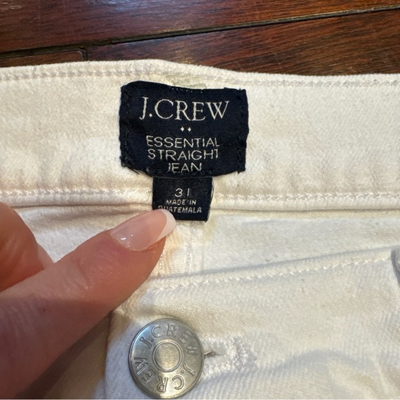J.Crew Jeans Womens 31 White Straight Jeans Cotton Stretch Button Closure - Picture 4 of 7